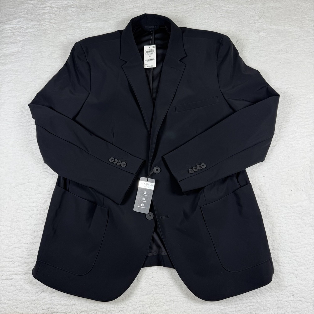 Alfani AlfaTech Blazer Mens XL 44-46R NWT Black Stretch Performance $140